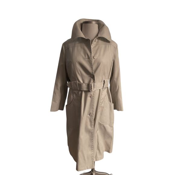 Vintage London Fog Trench Coat Zip-Out Liner Tan Belted 60s-70s Size 18.5 - Picture 3 of 16